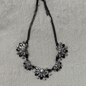The Limited Statement Black and Silver Floral Necklace